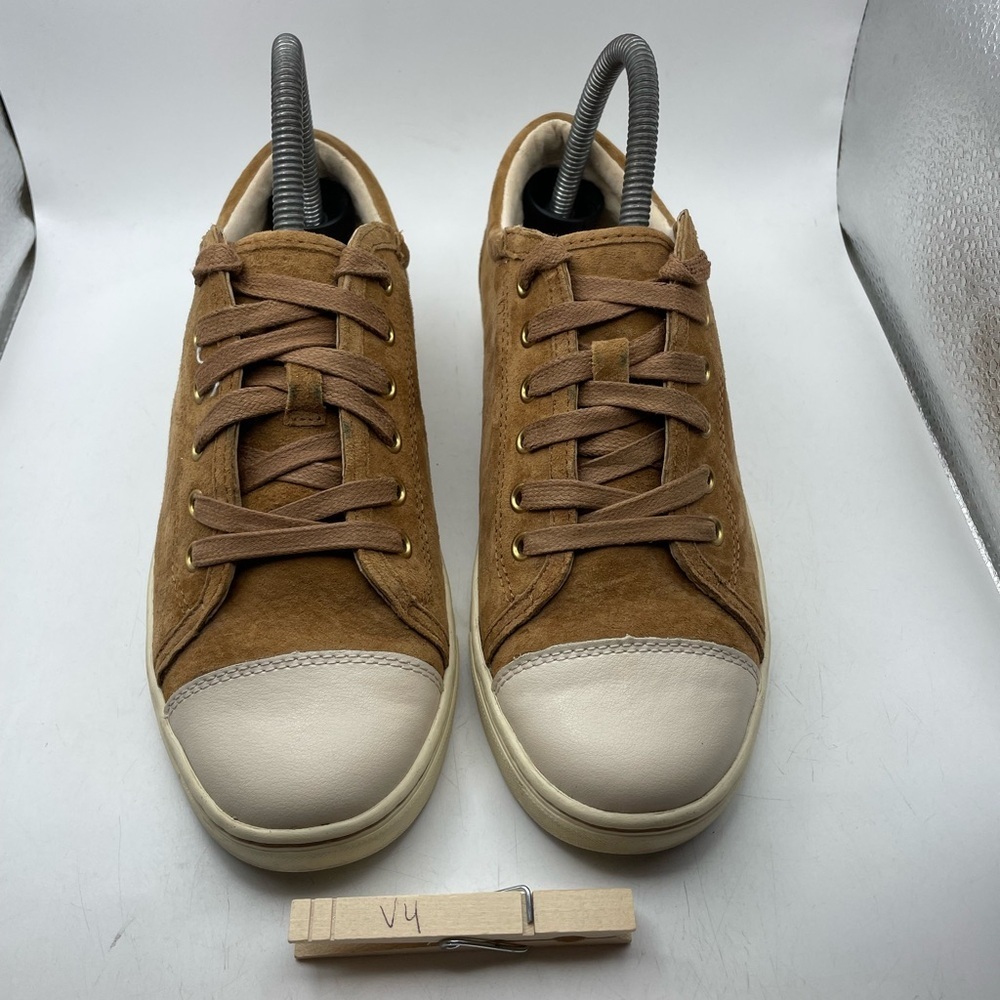 UGG Taya Brown Suede Sherpa lined Sneakers size 7.5 - Picture 3 of 9